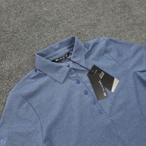 Travis Mathew Polo‎ Shirt Womens Small Classic Blue Heather Oceanside Top Golf